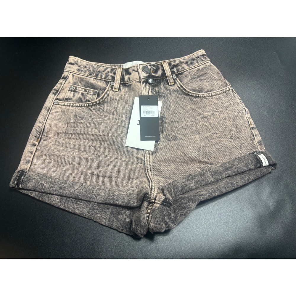 One Teaspoon NEW Night Haze Bandits High Waist Denim Short Pink/Black Size 26